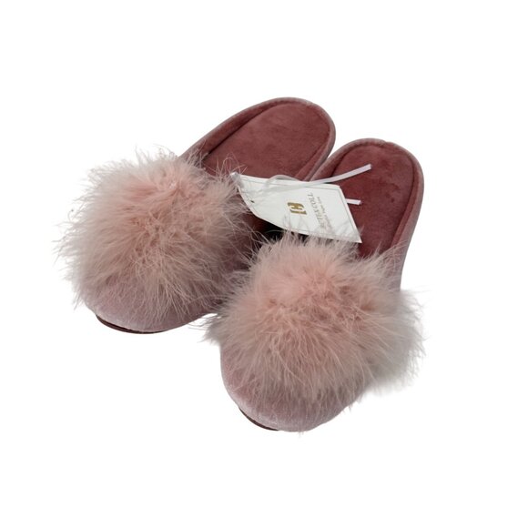 BCTEX COLL Luxury Pink Vegan Fur Pom Pom Slippers US Size 5/6 - Picture 11 of 11